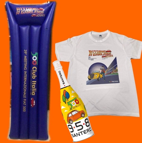 T-shirt, materassino e bottiglia di Santero 958 per il 39° Meeting!