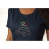 T-Shirt Donna Blu Con Strass - immagine 2