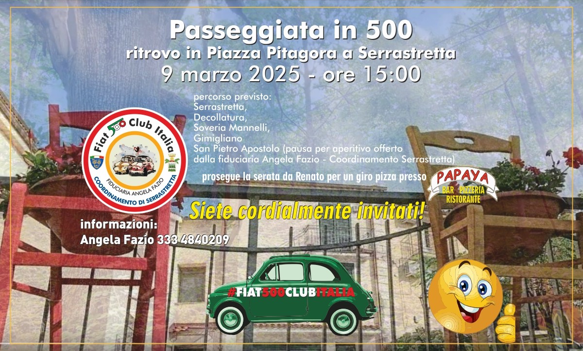 coord Serrastretta - Fiat 500 Club Italia