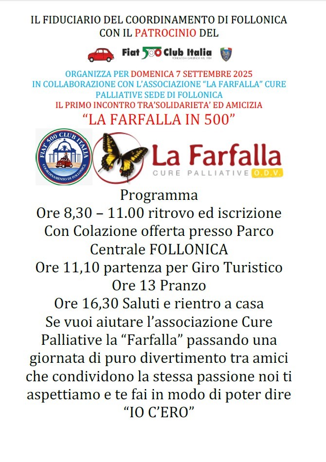 Coord Follonica - Fiat 500 Club Italia