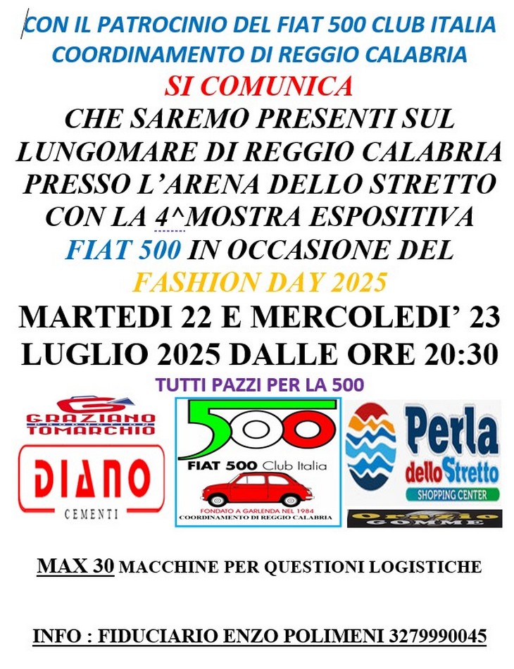Coord Reggio Calabria - Fiat 500 Club Italia