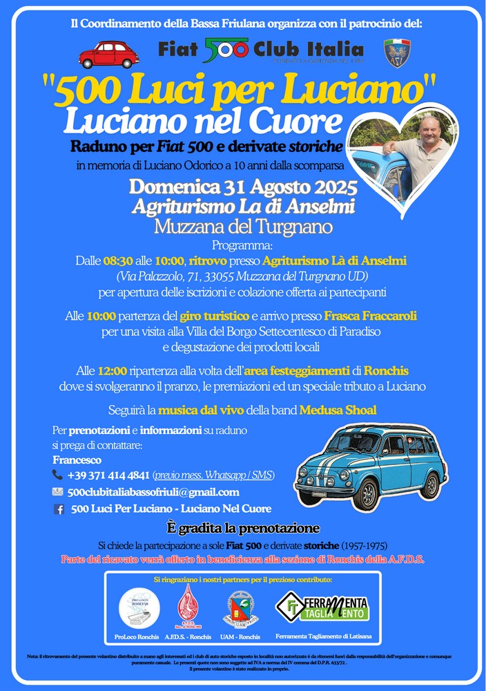 coord bassa Friulana - Fiat 500 Club Italia