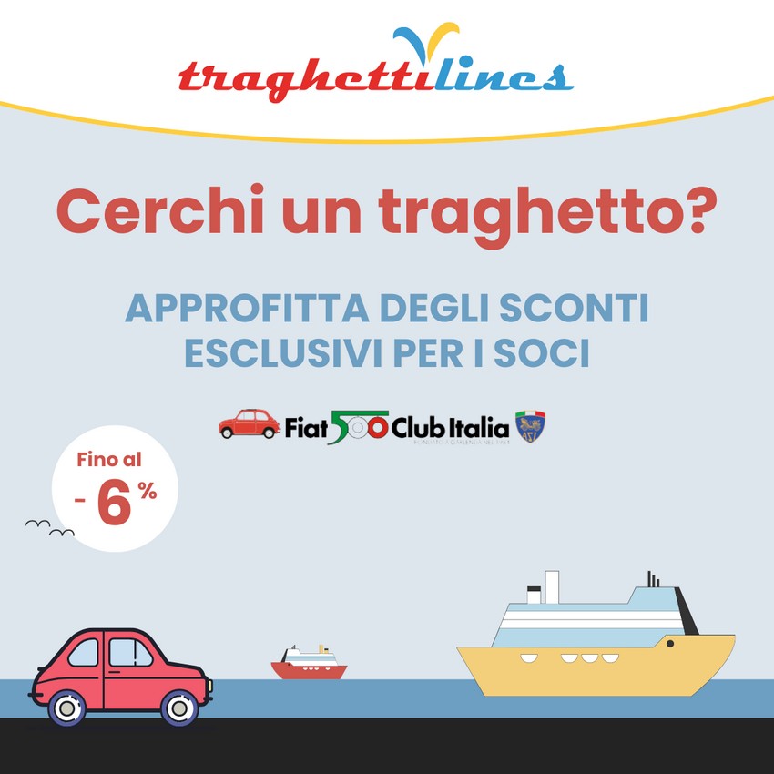 convenzione Traghettilines - Fiat 500 Club Italia