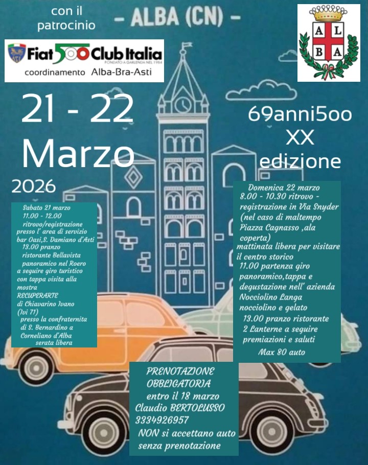 Fiat 500 Club Italia - coord Alba, Bra, Asti