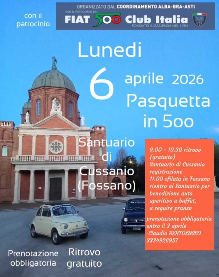 Coord Alba Bra Asti - Fiat 500 Club Italia