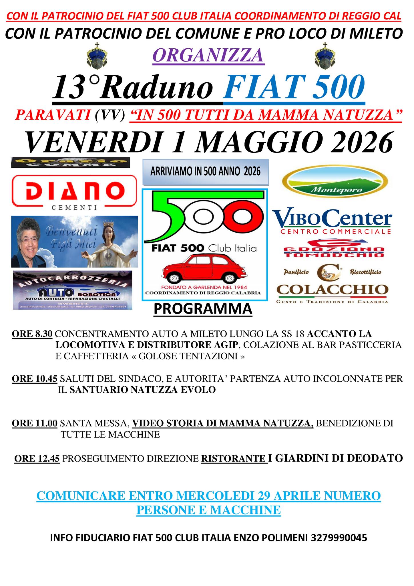 Fiat 500 Club Italia - coord Reggio Calabria