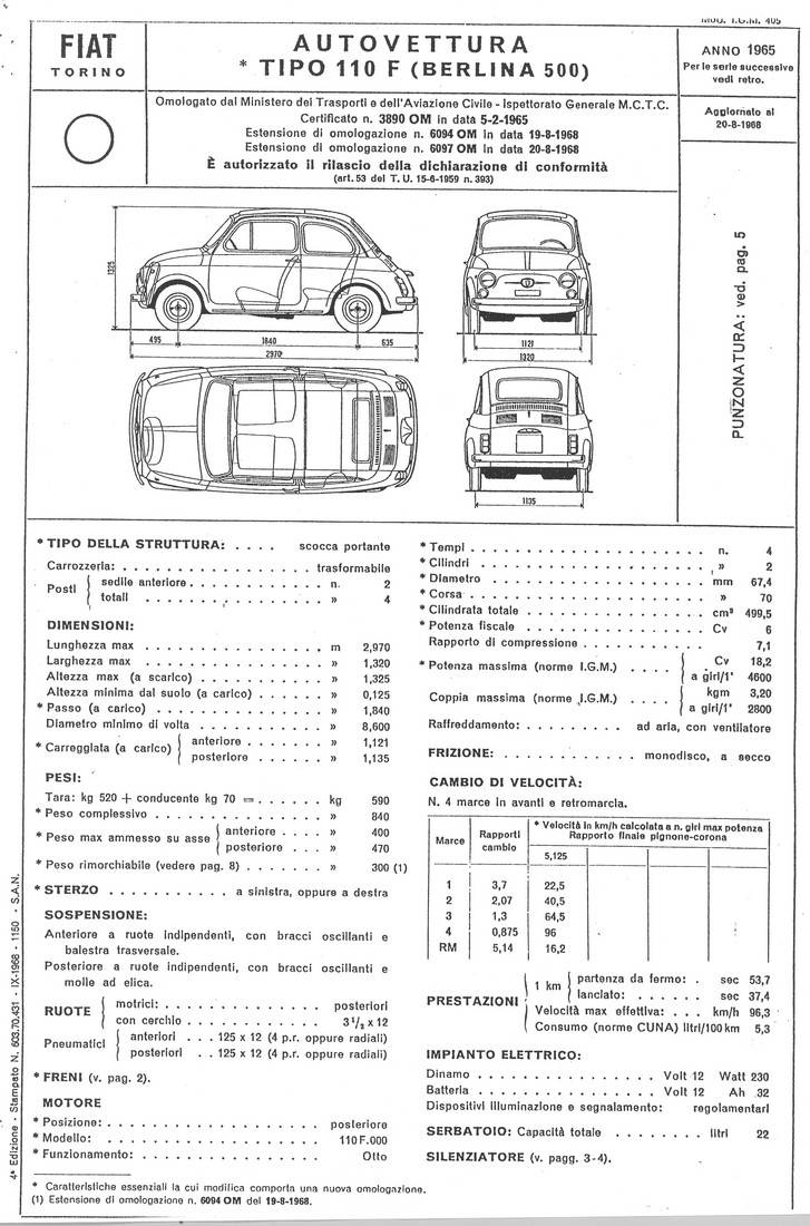 500 F-L est. per rimorchio