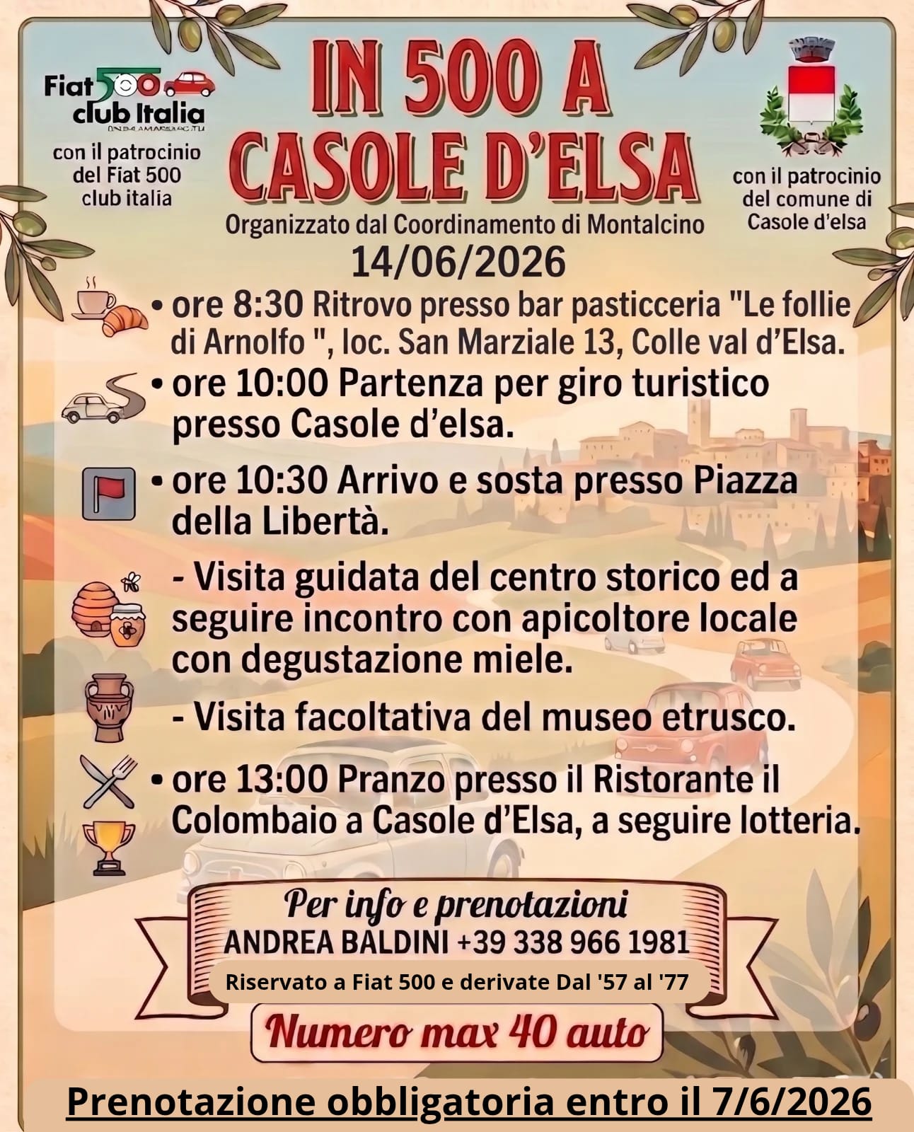 Coord Montalcino - Fiat 500 Club Italia