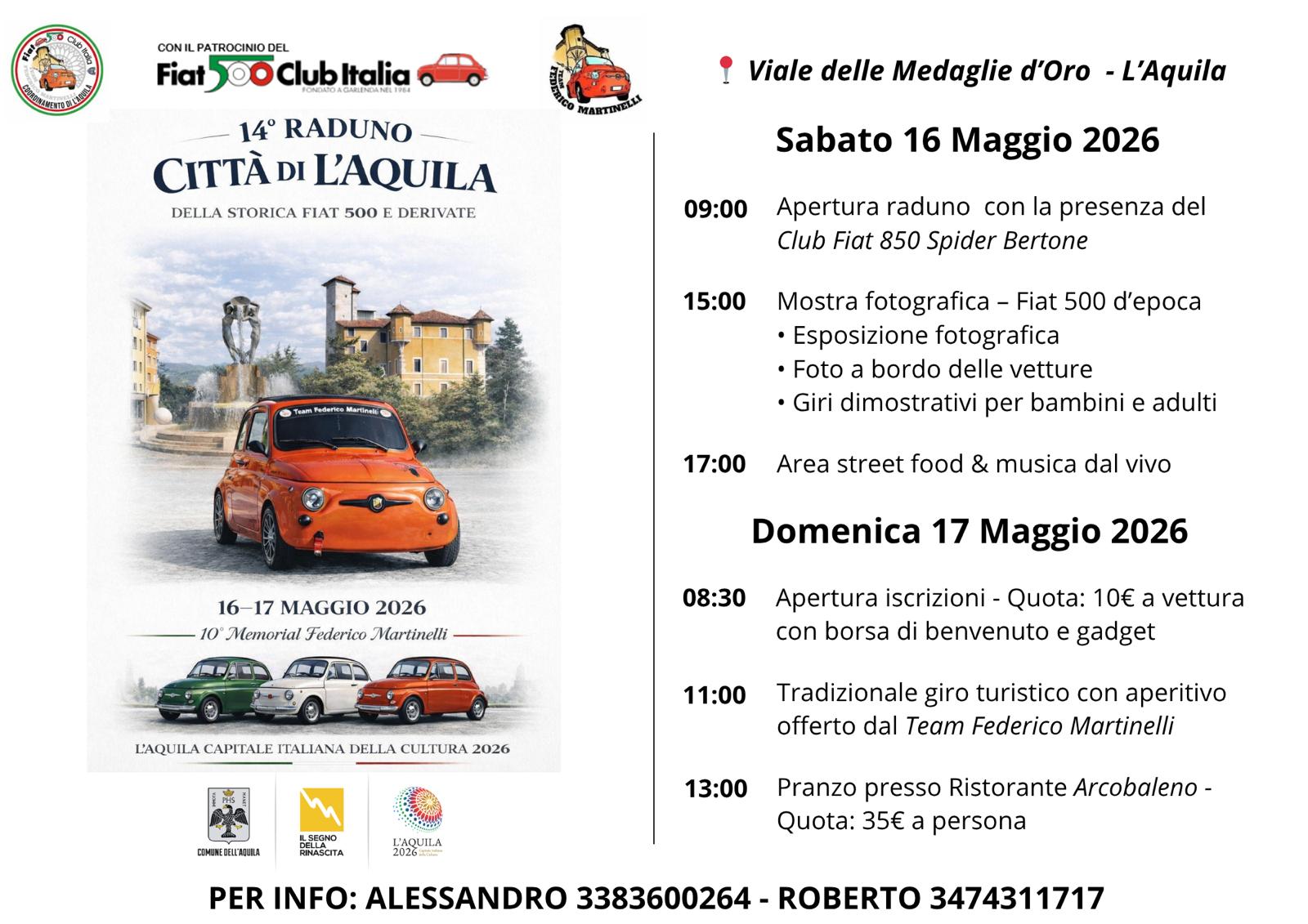 Fiat 500 Club Italia - coord L'Aquila