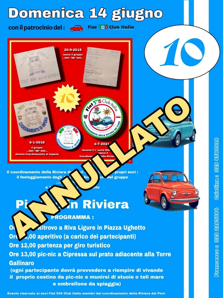 Coord Riviera dei Fiori - Fiat 500 Club Italia